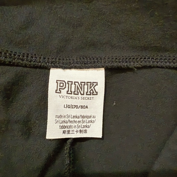 PINK Victoria's Secret Black Leggings with Peach Lettering - Picture 4 of 4